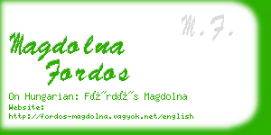 magdolna fordos business card